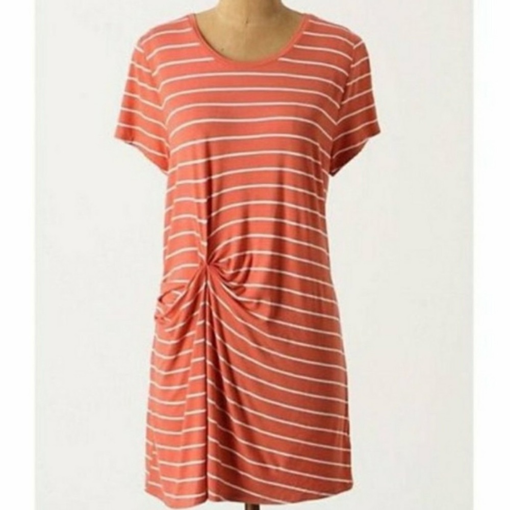 🎉ANTHROPOLOGIE STRIPED ORANGE AND WHITE DRESS